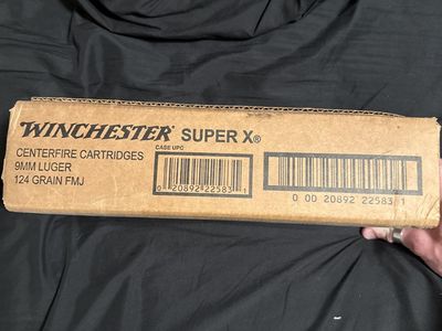 Winchester Super X 9mm 124 grain FMJ 500 round case