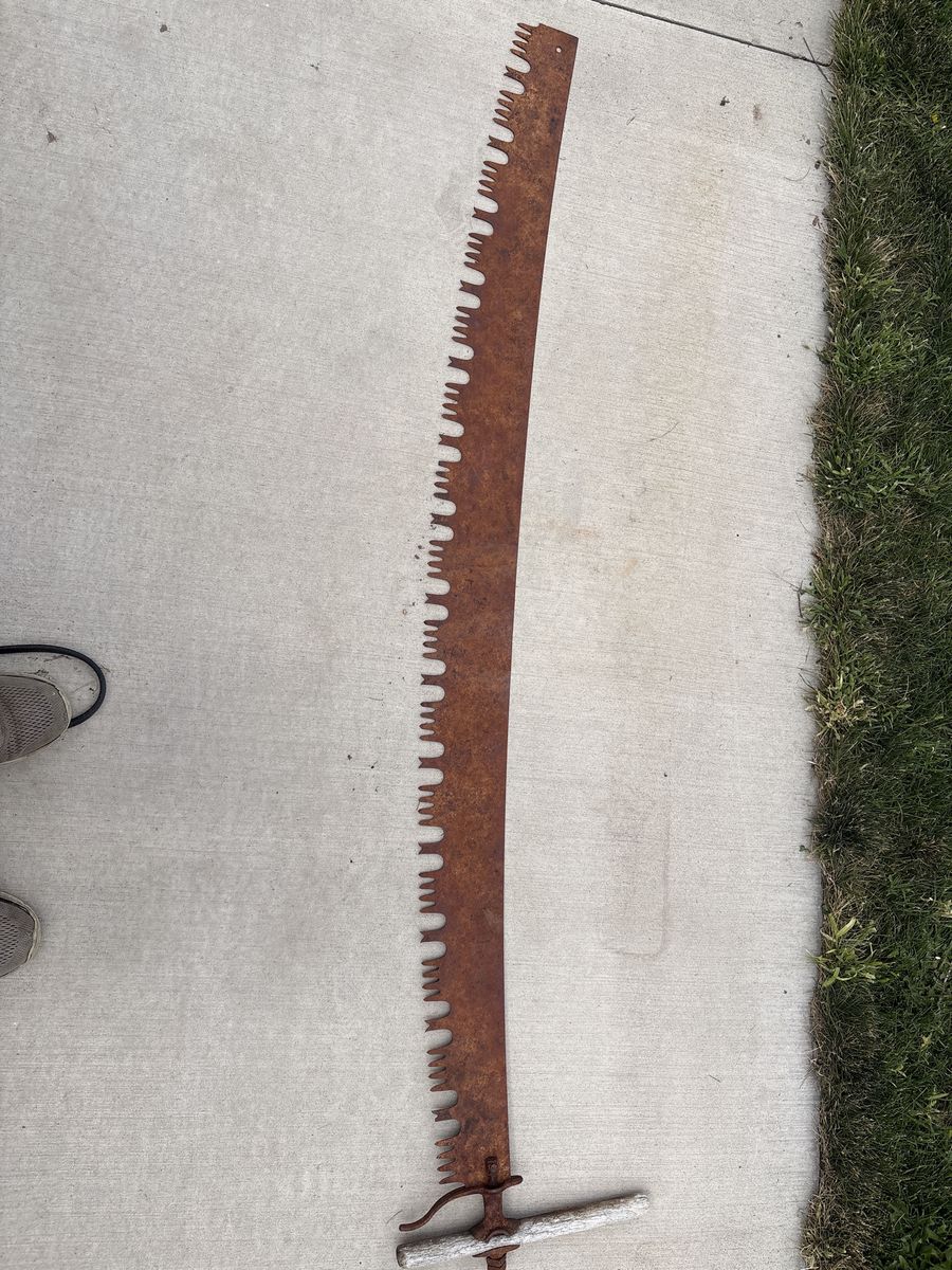 Antique One Man Crosscut Saw Vintage Logging Tool