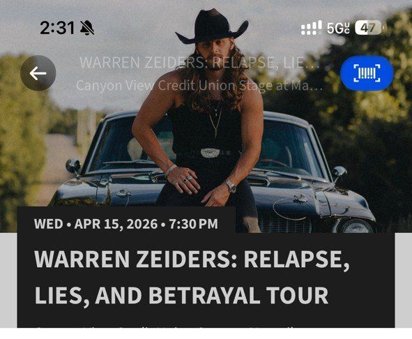 Warren Zeiders Relapse, Lies, and Betrayal tickets
