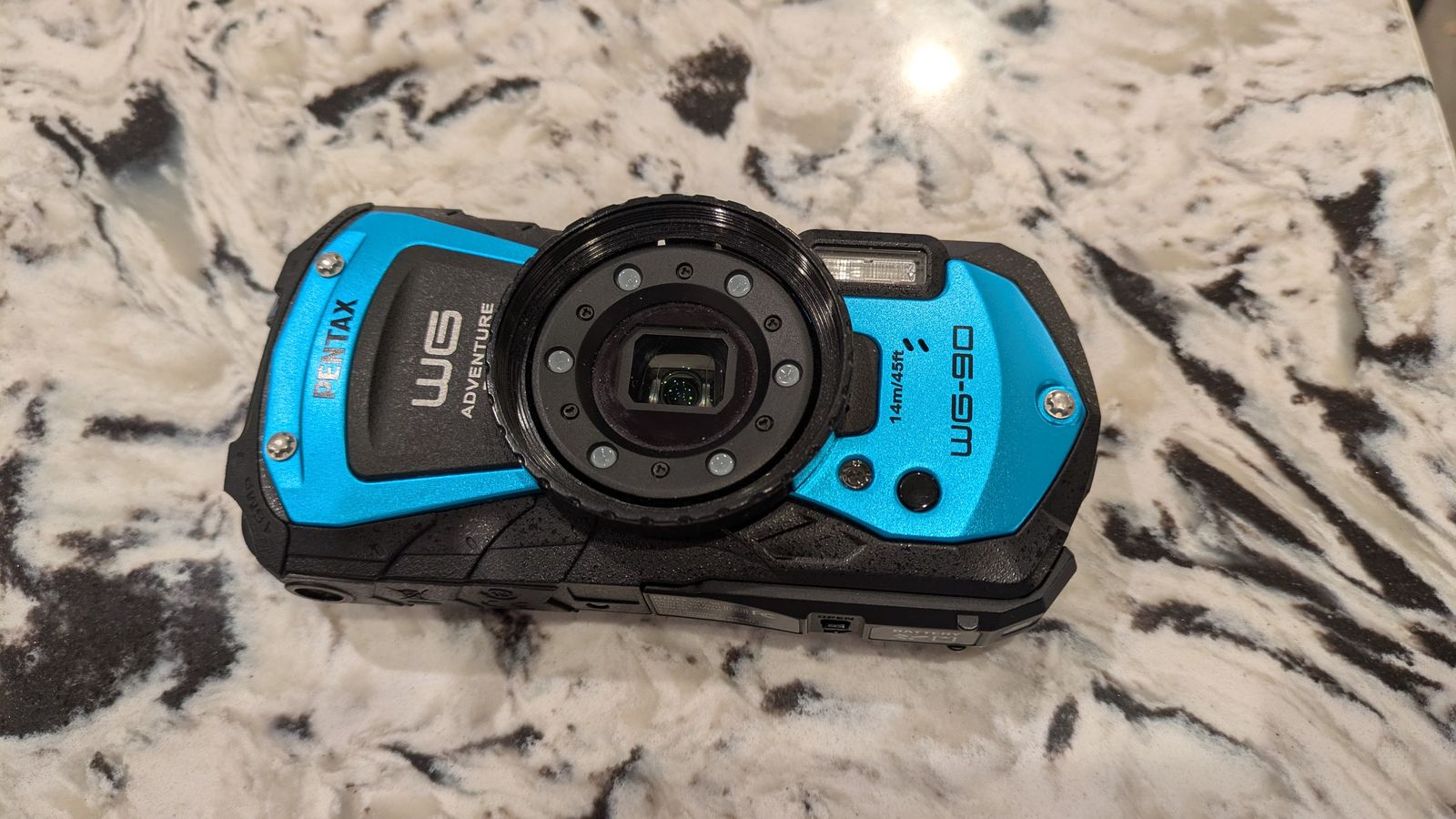 blue PENTAX WG-90 Adventure Camera
