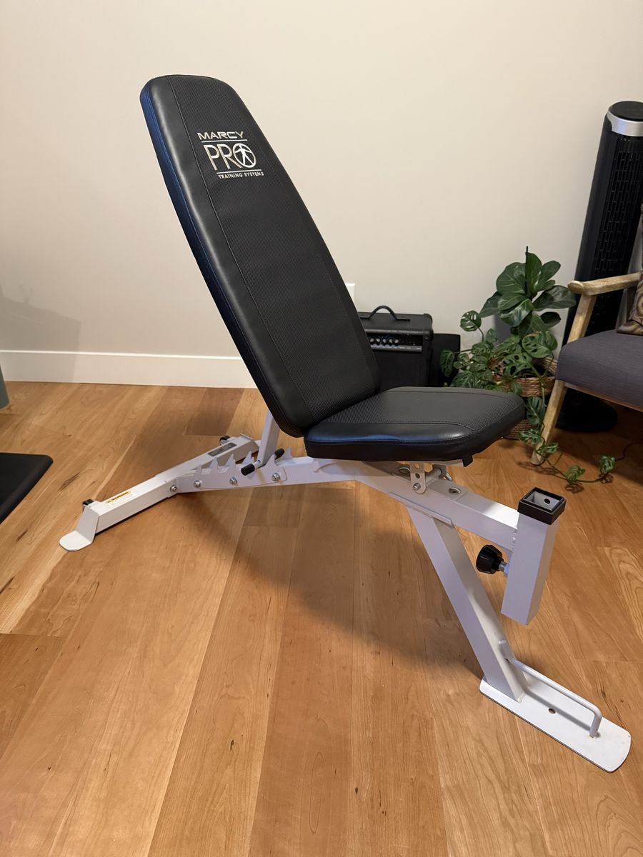 Marcy Pro Adjustable Weight Bench, leg developer and preacher pad