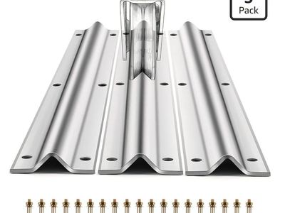 18 FT V-Track Galvanized Inverted V Track for Sliding Gate Rollers with Hardware Kit Heavy Duty Sliding Door Track Rail for Driv