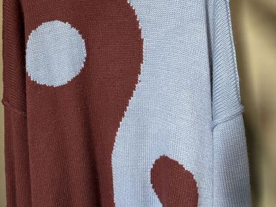 Dressed in LALA Yin Yang Gang Oversized Knit Sweater - Size Medium