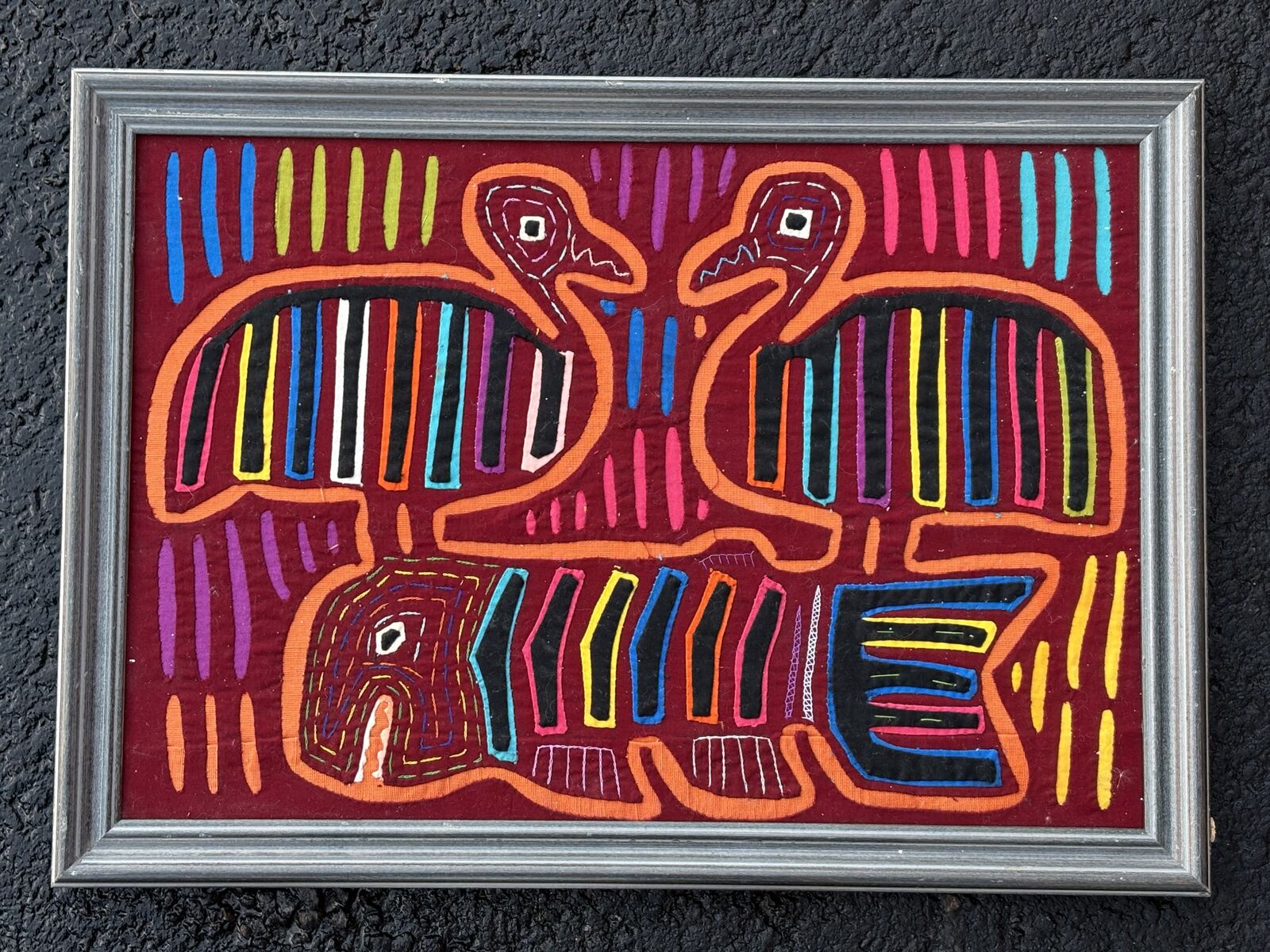 Beautiful, vintage Kuna Mola Indian textile wall art Tapestry