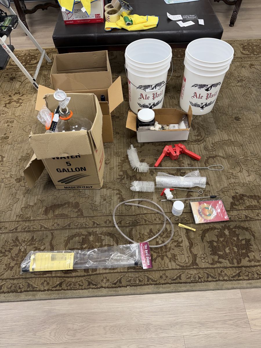 Complete Home Brewing Starter Kit with Carboy and Ale Pails
