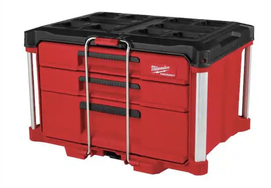 Milwaukee PACKOUT 22 in. Modular 3-Drawer Multi Drawer Tool Box with Metal Reinforced Corners and 50 lbs. Capacity
