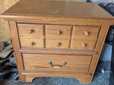 Wooden Nightstand with 2 Small Drawers.