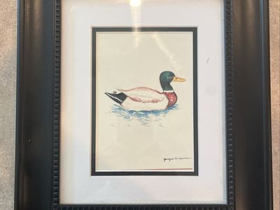 Framed Mallard Duck Print by Janyce M. Harrison - Rustic Home Decor, Wall Art