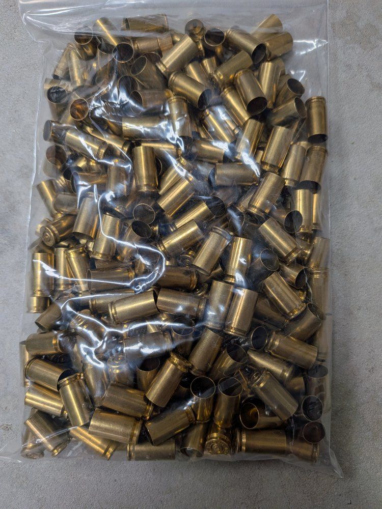 Used Brass 9mm Casings - Large Bag, Mixed  Reloading Supplies Cleaned