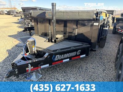 7x14 Diamond C LPT 207 Dump Trailer - 32" Sides - 15.5K GVWR - 14 Ply Tires, Board Brackets, Long Arm Tarp