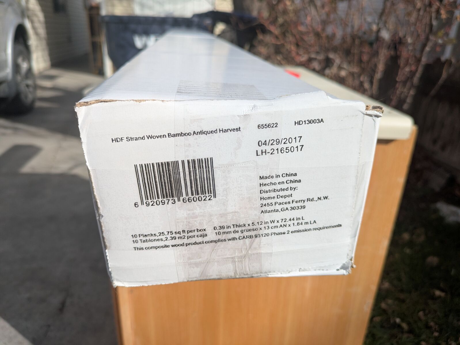 3/4 box of flooring free