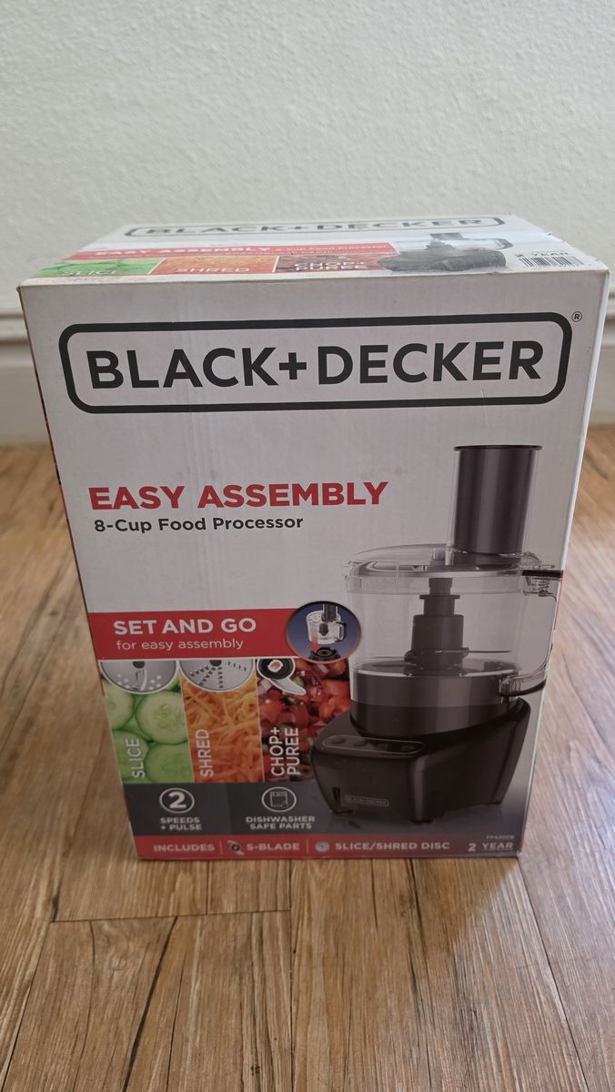 BLACK+DECKER Easy Assembly 8-Cup Food Processor - Slice, Shred, Chop & Puree