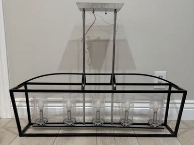 Black/Chrome 5 Light Pendant/Chandelier