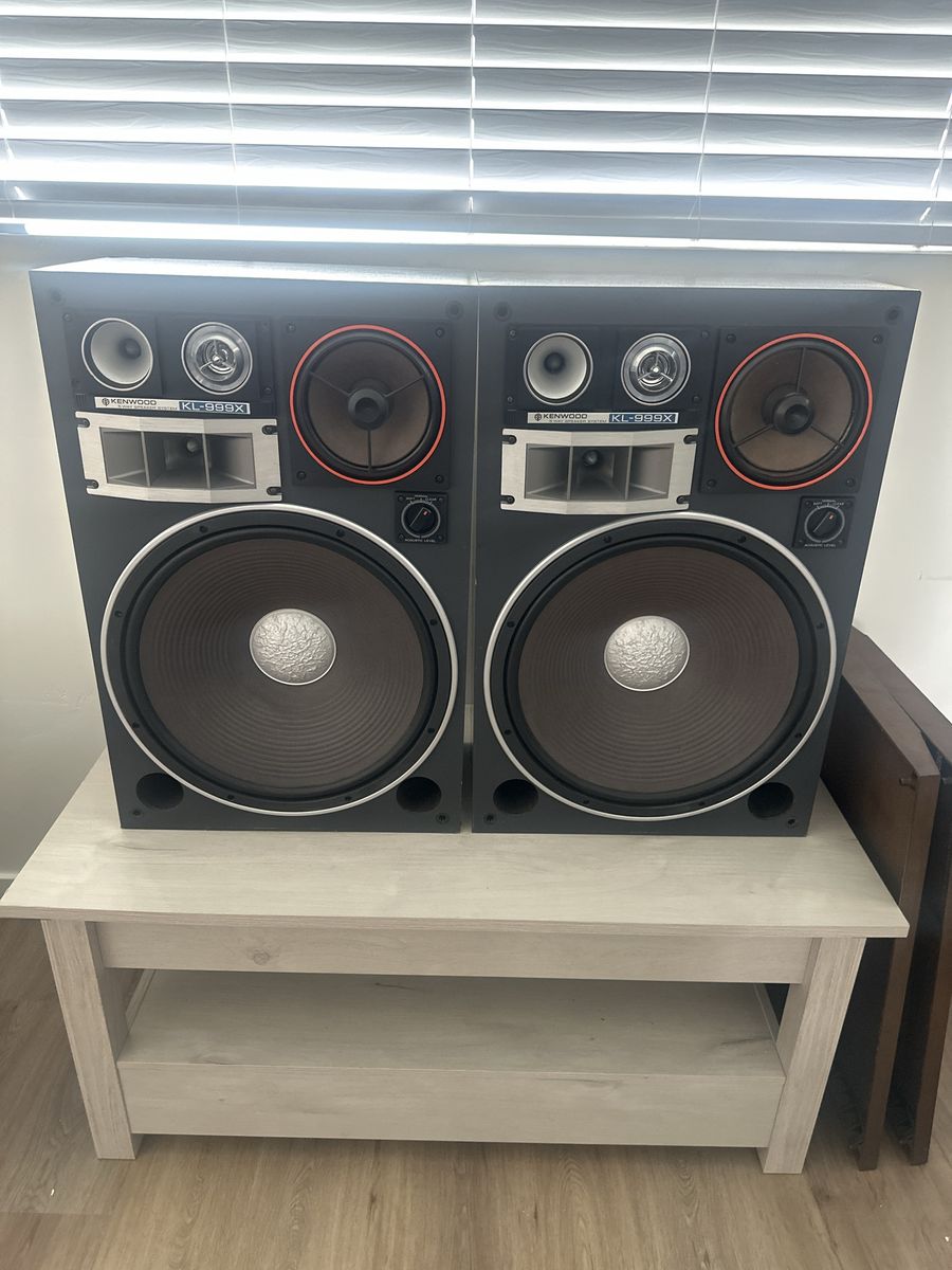 Kenwood KL-999X Vintage 5-Way Speaker Pair with Lattice Grilles