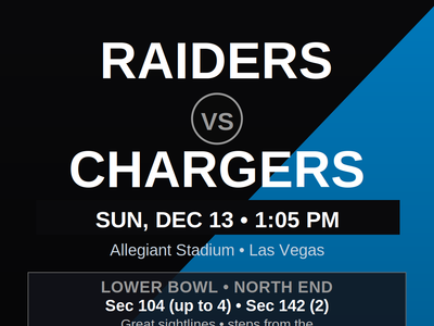 Raiders vs Chargers — Lower Bowl, North End (AFC West Rivalry) — Dec 13