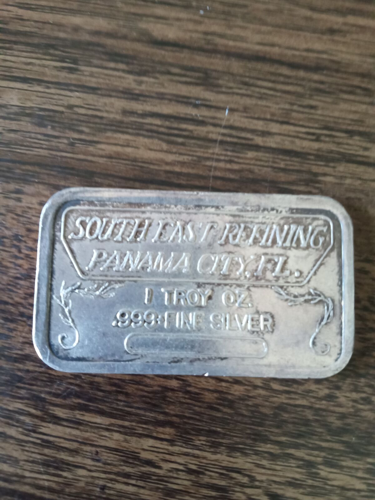 Vintage 1troy ounce pure sterling silver art bar I've had this since early 80'ssilr