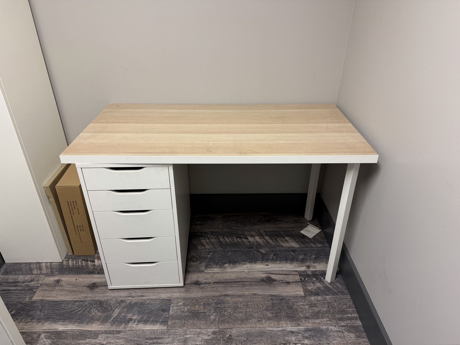 Desk & Drawer Unit Set – IKEA Style, White
