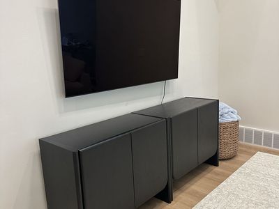 NEW Nathan James Rounded Wood Cabinet Credenza (Set of 2) in Black