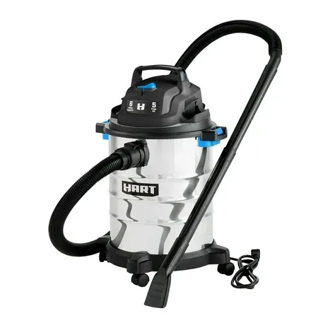 Hart 6 gal 5-HP Stainless Wet/Dry Vac w/ Car Kit