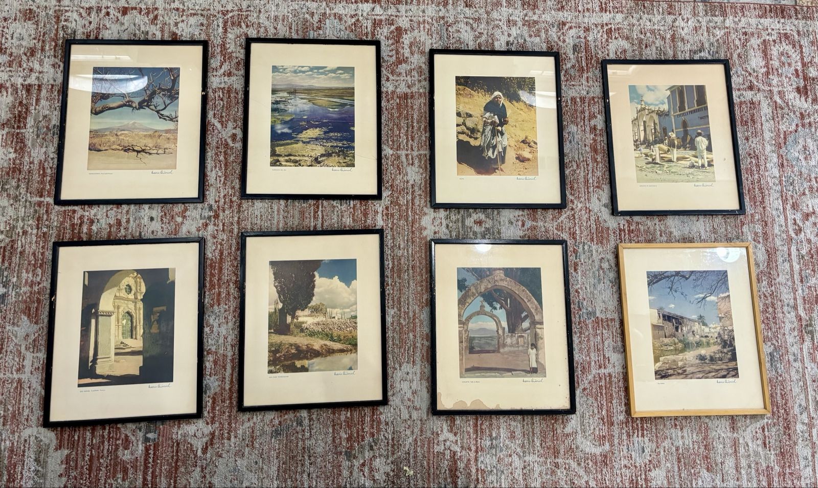 Vintage Marco BucovichMexico Photography Signed Prints - Set of 8 Framed Landscape & Cultural Art