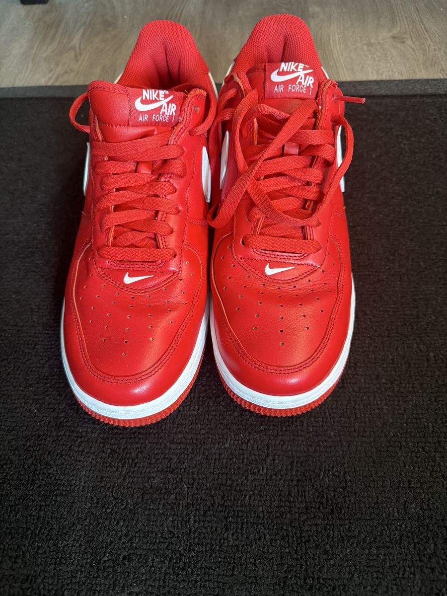 Nike Air Force 1 Low University Red/White Sneakers - Size 11.5