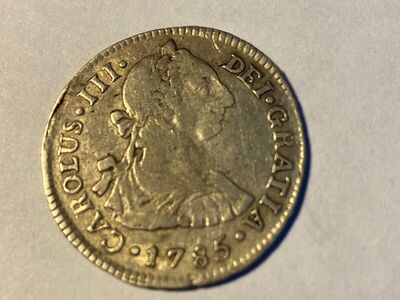 RARE COINS! 1785 Silver Spanish 2 Reales coin. Rare 1776 US dime,