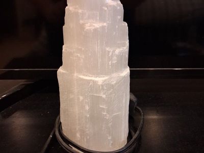 Selenite Crystal Lamp White Tower Shape