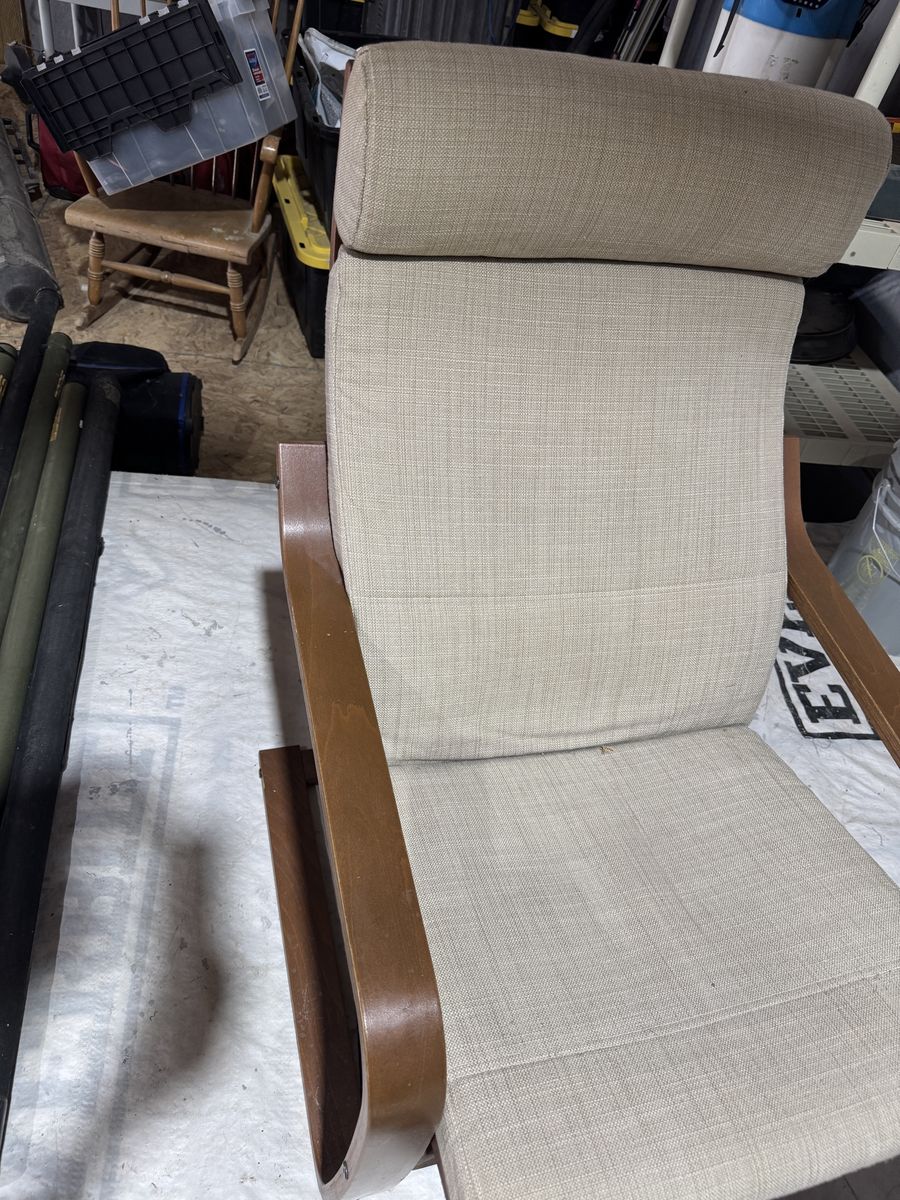 IKEA poang chair and ottoman