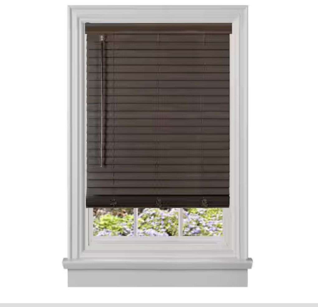 New Achim Cordless 2 Faux Wood Blinds