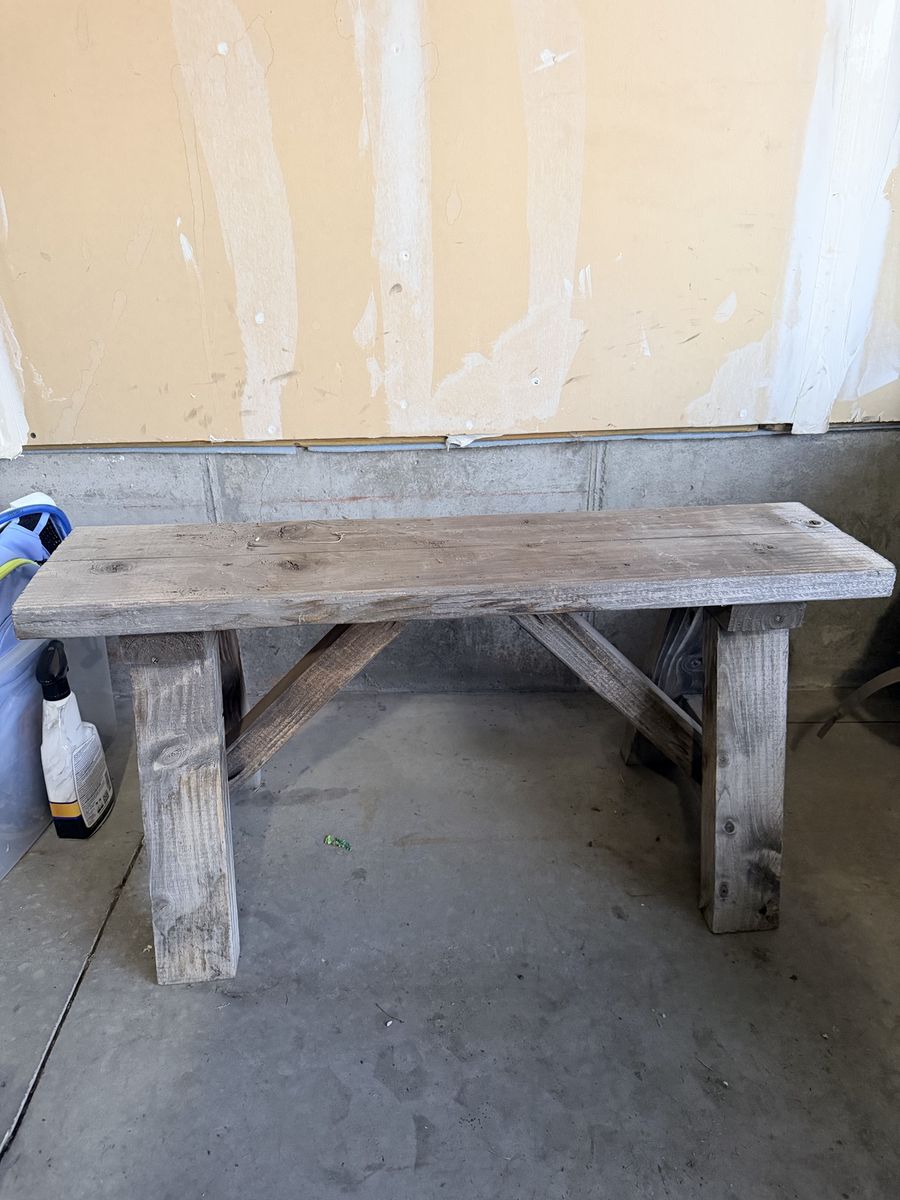 Handmade Rustic Wooden Bench - Solid Wood Farmhouse Style Seating