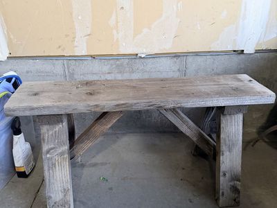 Handmade Rustic Wooden Bench - Solid Wood Farmhouse Style Seating