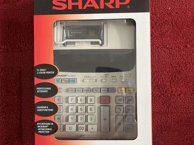 Sharp EL-1801V 12-Digit 2-Color Printing Calculator with Microban Keys & Calendar/Clock