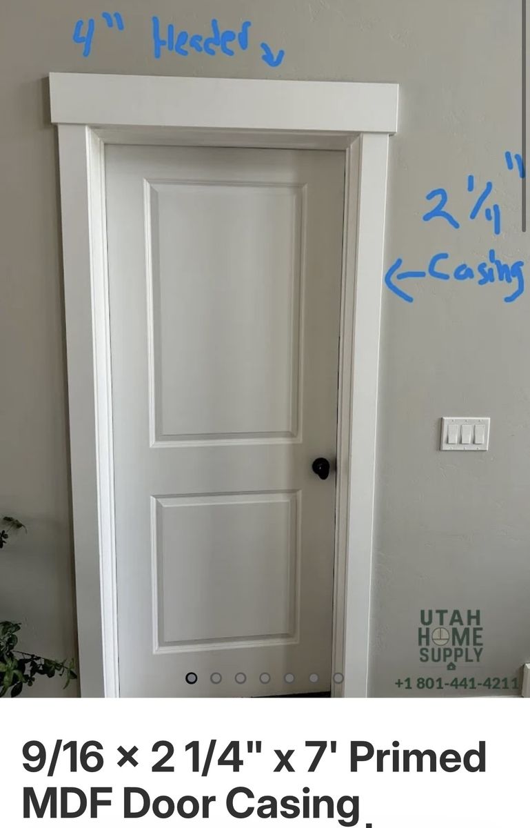 9/16" x 2 1/4" x 7' Primed MDF Door Casing