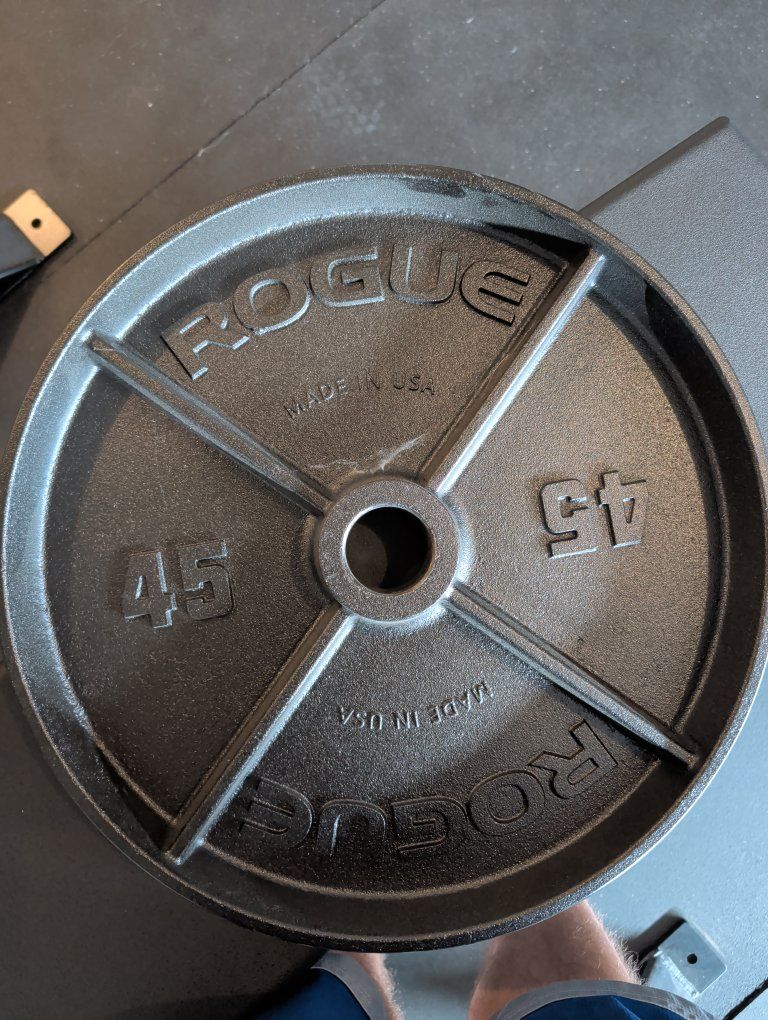 4 - Rogue Fitness Machined Olympic 45 lb Cast Iron Weight Plate USA