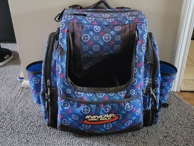 INNOVA Disc Golf Backpack Bag, expandable pockets, water bottle holders