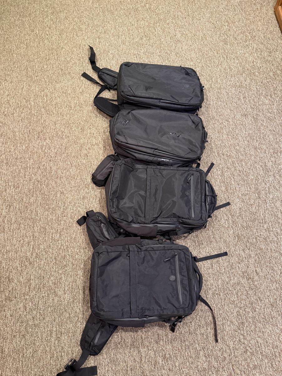 Tortuga Pro Travel Backpacks. Two 40L and two 34L.  Great condition.