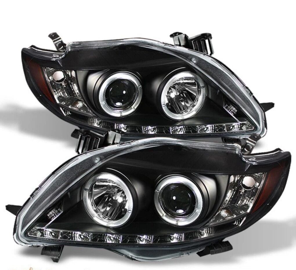 2 new headlights for 09-10 Corolla JDM Black Halo