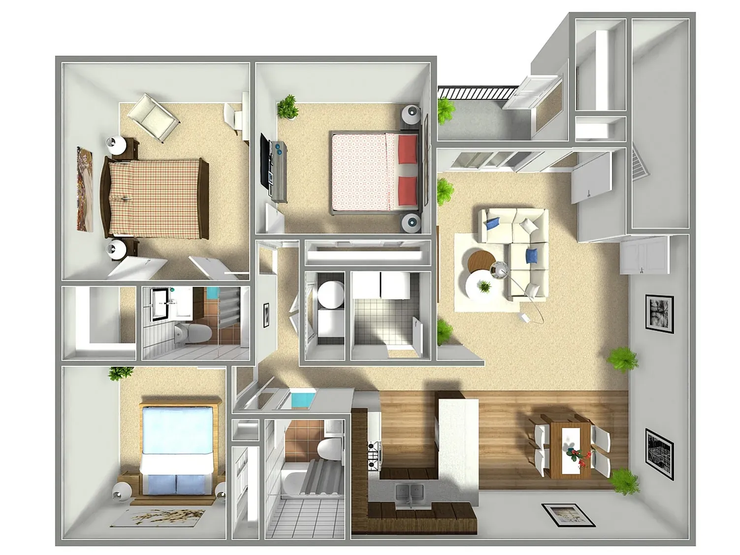 3-Bedroom, 2-Bath Apartment for RENT! Windmill Cove Apartments