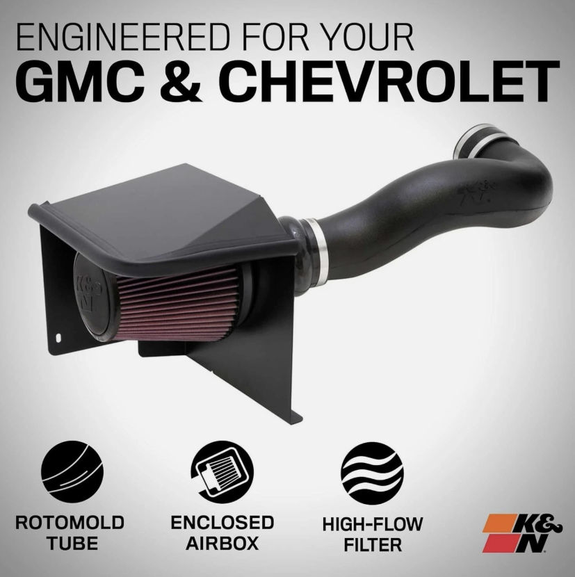 Cold Air Intake-High-flow - CHEVROLET/GMC 1500 V8- V8-5.3/6.2L F/I, K&N 57-3082