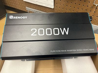 Renogy 2000W Pure Sine Wave Power Inverter 12VDC-110VAC 60Hz - RV Ready, 4000W Peak