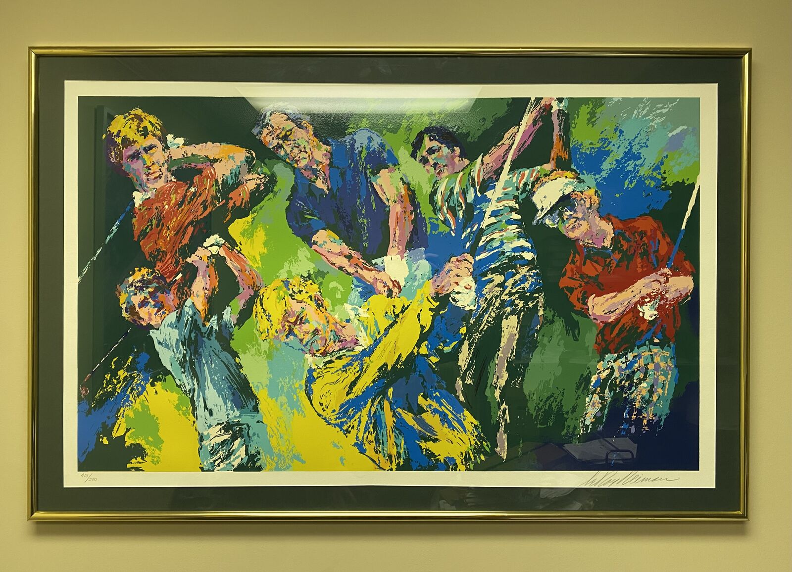 FRAMED LEROY NEIMAN "GOLF Winners Big Six Golf" Limited SIGNED 24" X 40"