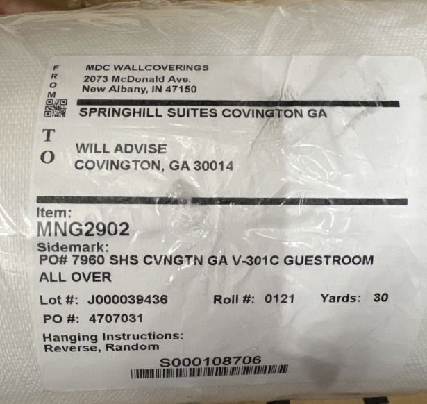 New 52.75" x 30 Yards Heavy-Duty Commercial Wallpaper Wallcovering.