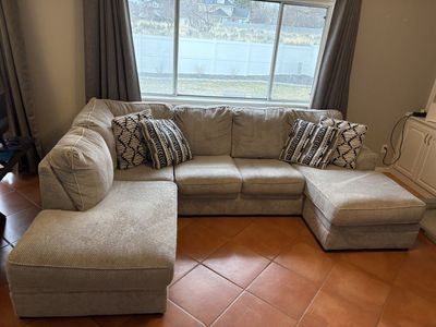 Gray sectional couch