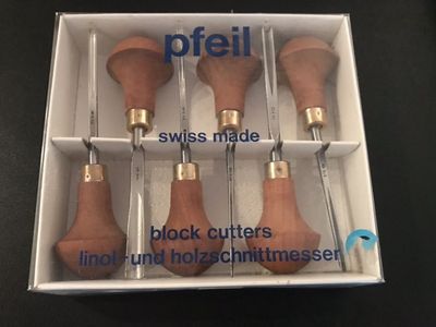PFEIL Swiss Made Woodcarving Block Cutter 6 Piece Set New