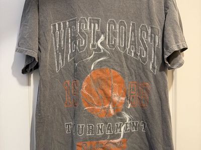 Pacsun West Coast 1996 Basketball Tournament Washed Gray Graphic T-Shirt - Men's Size M