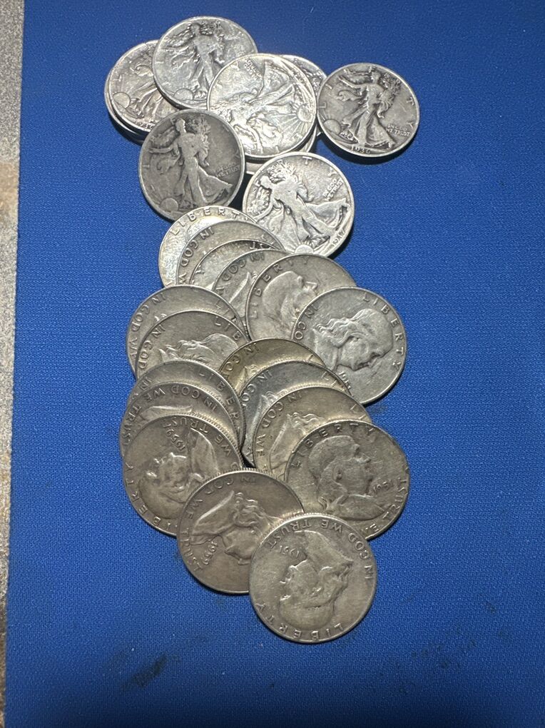 Walking Liberty And Franklin Silver Half Dollars