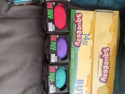 Schylling NeeDoh Sensory Toy Bundle - Nice Cube, Funky Pup & Squeeezy Butter