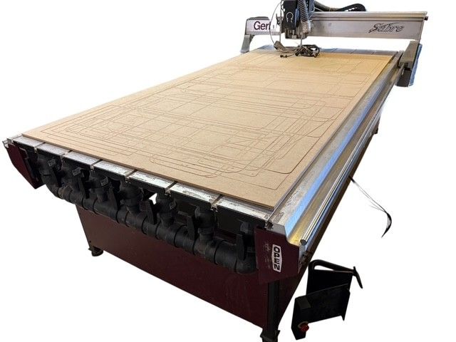 Gerber Sabre 408 3-Axis CNC Router with Airtech Blower and Filter Housing