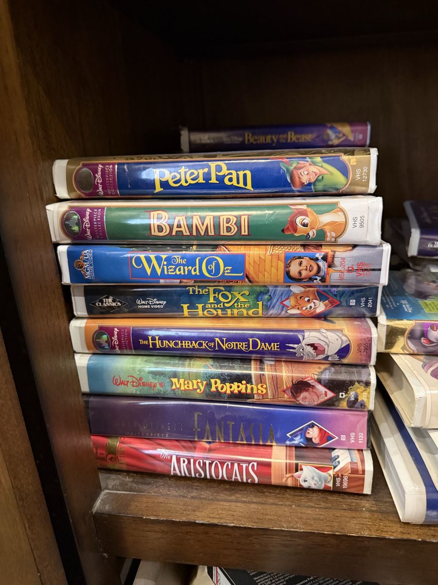 Vintage Disney VHS Tape Lot: Peter Pan, Bambi, Fox and the Hound, Mary Poppins & More Classic Films