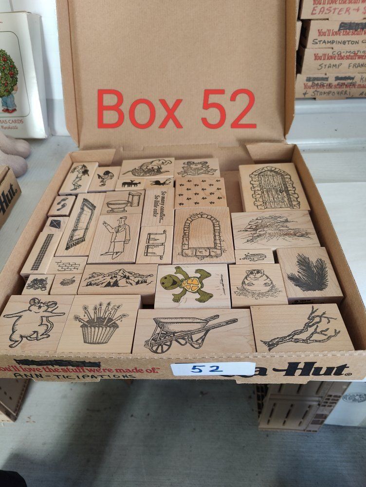 Box #52 of 65, New, old stock rubber stamps, designed mainly for people that like to make their own greeting cards.